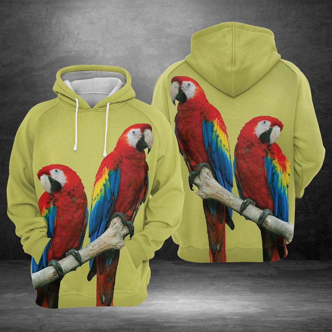 Unisex Macaw Parrot Sweatshirt Hoodie, Macaw Parrot Hoodie, Parrot ...