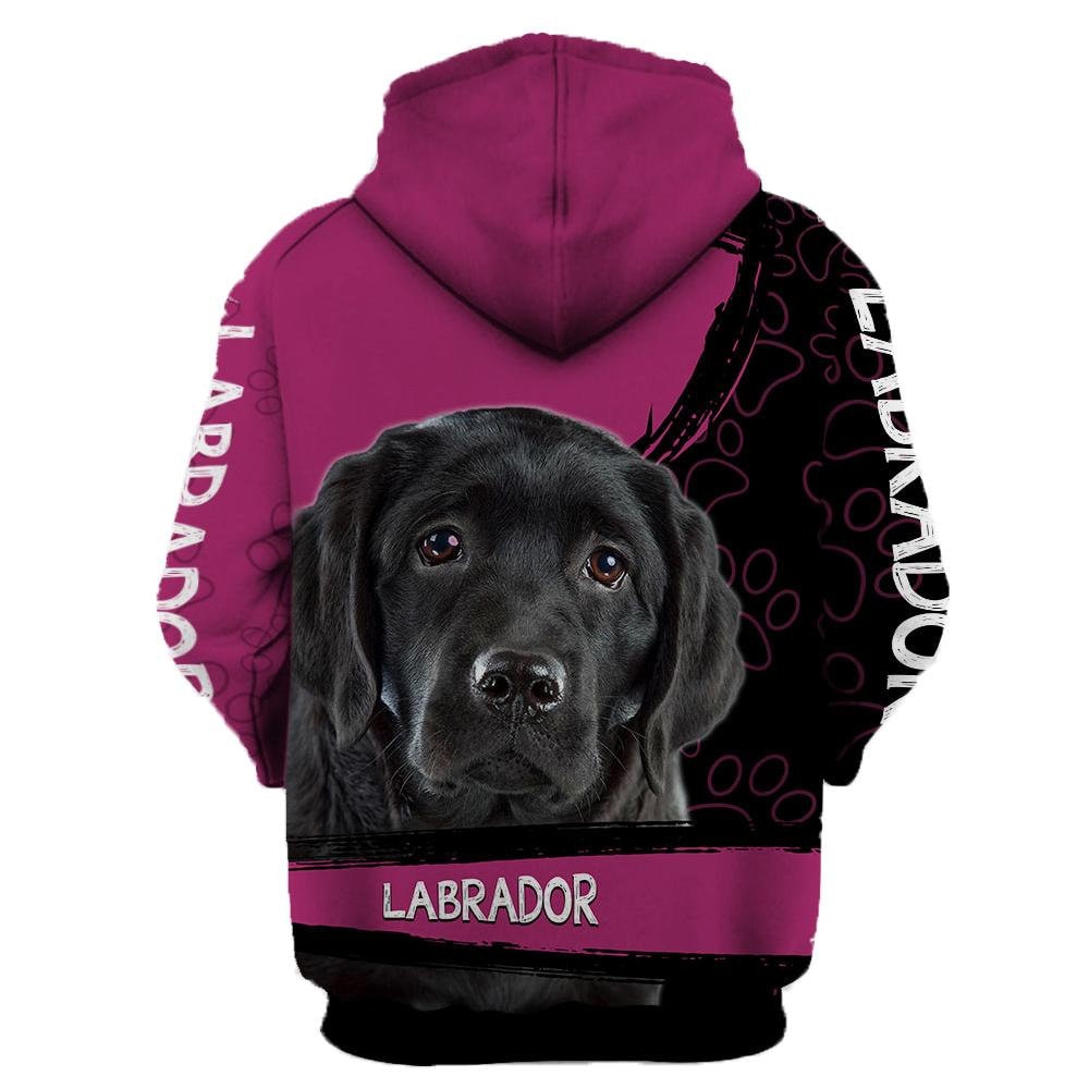 Unisex Pink Labrador Hoodie, Cute Labrador Hoodie,  Awesome Labrador Lover
