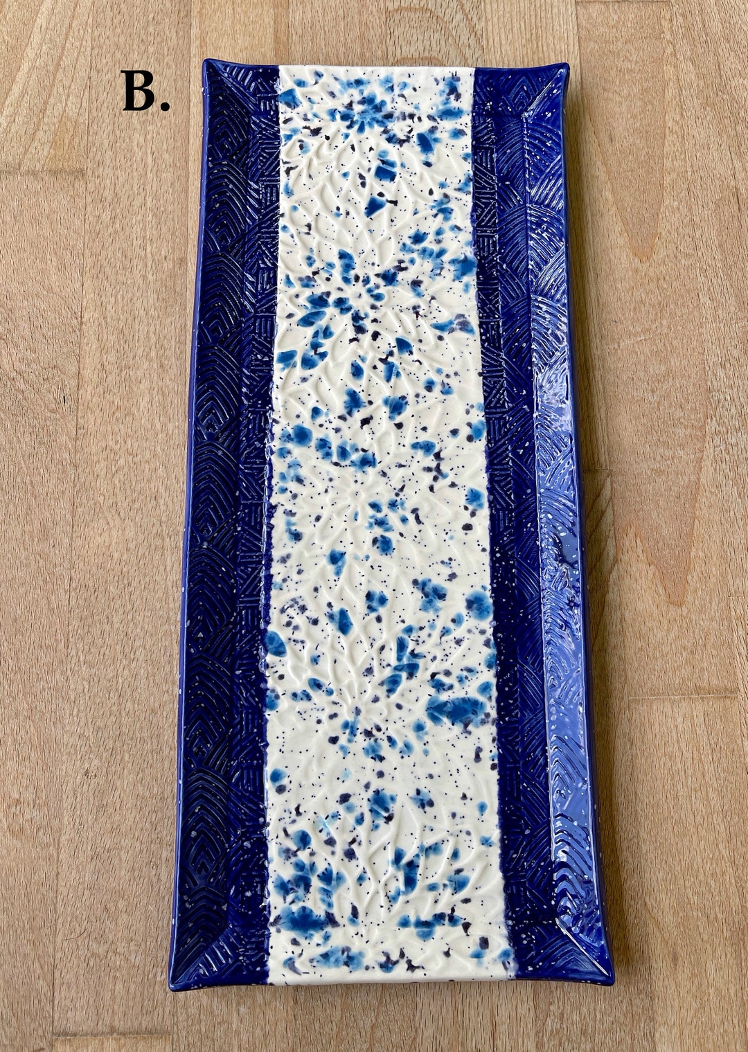 Ceramic Riser Tray Rectangle Ceramic Textured Rectangular Tray 13x5.5 - Etsy