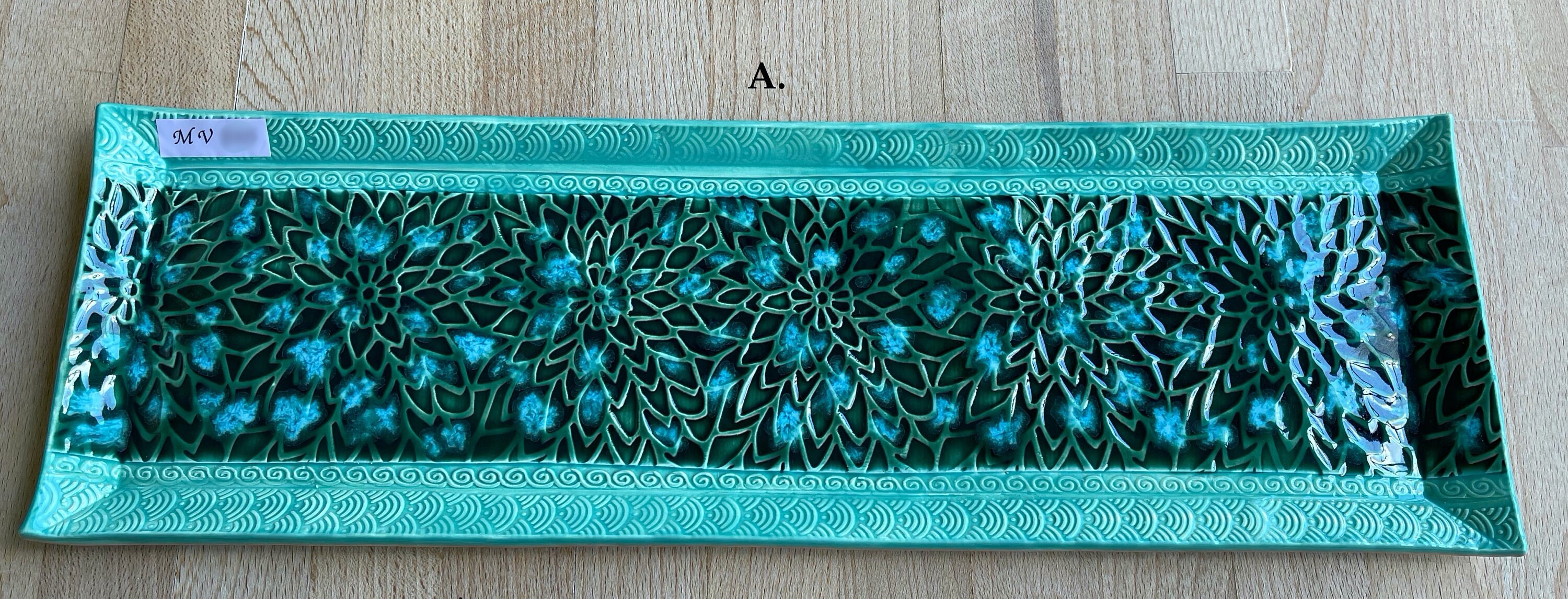 Ceramic Textured Rectangular Tray 16x 5 Etsy