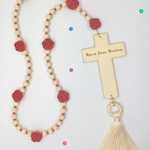 María Rosa Mística Rosary - Big/ medium/ small RED flowers - Mary Mystical Rose