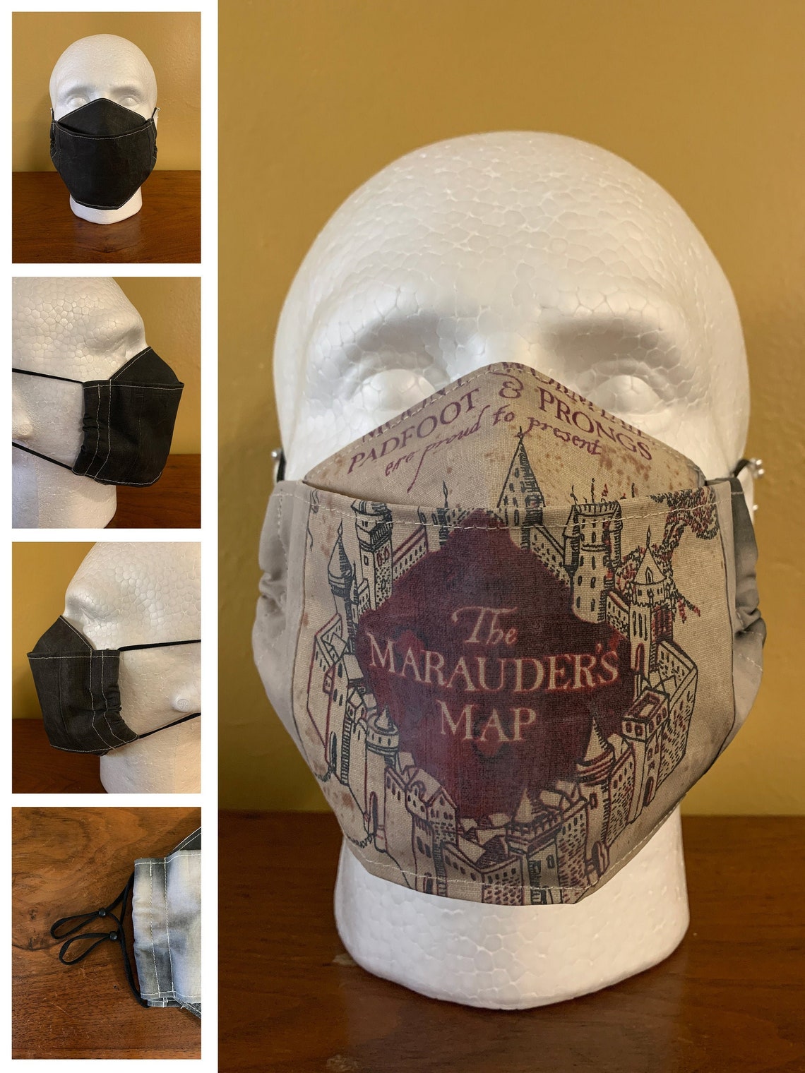 Color Changing Mask Harry Potter Marauders Map Face Cover Mask Etsy