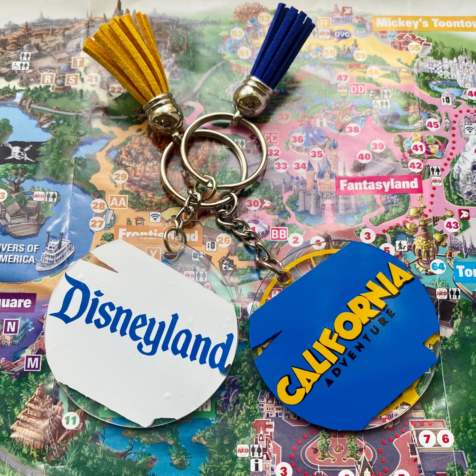 Disney Theme Park Keychains Double Sided Theme Park Etsy