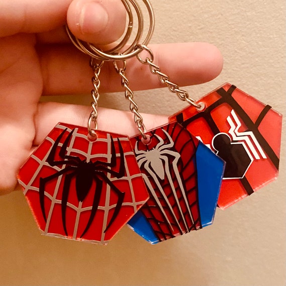 Lasercut acrylic keyring keychain. Marvel Spider-Man