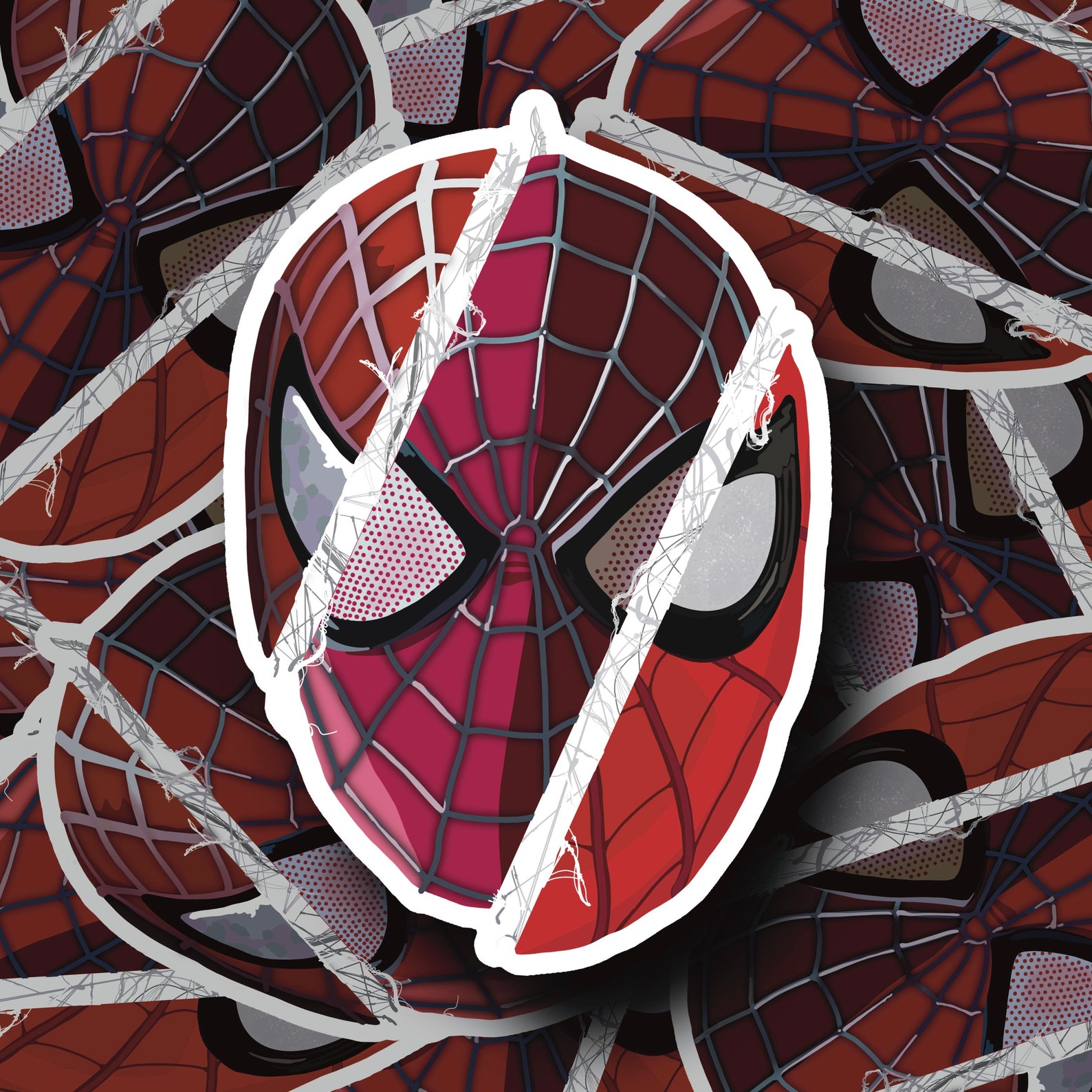Spiderman Mask Sticker Spiderman No Way Home Trio Sticker Etsy