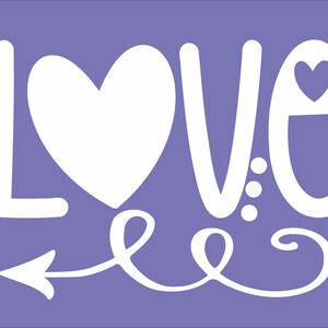 Valentine&#39;s Stencil | Reusable Adhesive Silkscreen Transfer | Love | Dots & Squiggles | Shelf Sitter | Wood chalk painting | Mesh transfer