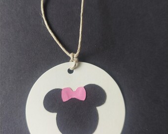 Minnie mouse party tags/ Goodie bag tags/ Recyclable/ Free shipping