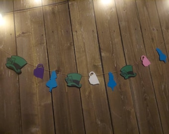Alice in Wonderland Banner/ Wonderland Garland/ Free Shipping