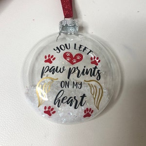 Dog memorial ornament .