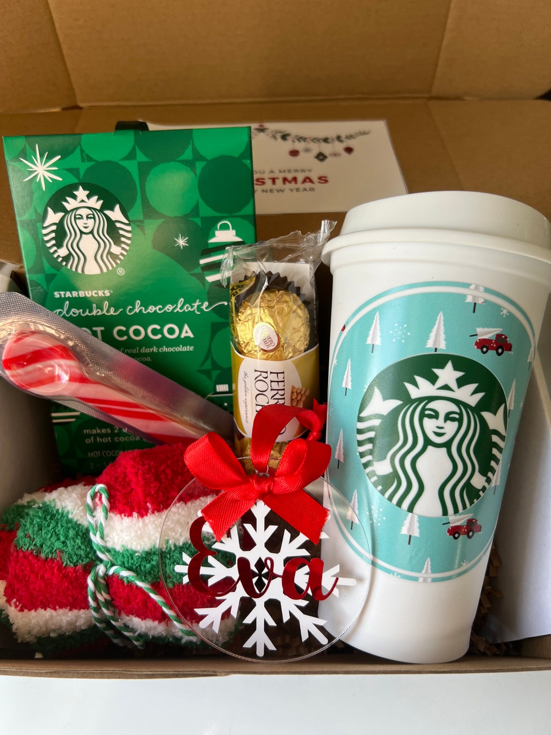 Starbucks Christmas Gift Box , Christmas Socks Gift Set, Starbucks Cup