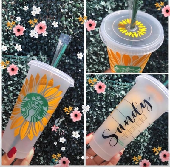 Sunflower Decal for Starbucks Cup Etsy