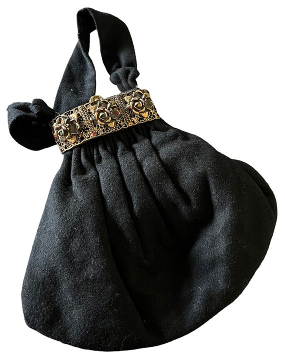 Vintage Black Evening Bag - image 1