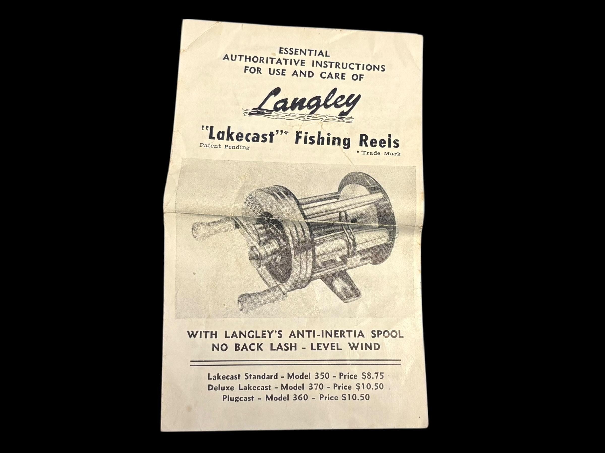 Langley Lakecast 370 Vintage Fishing Reel - Etsy