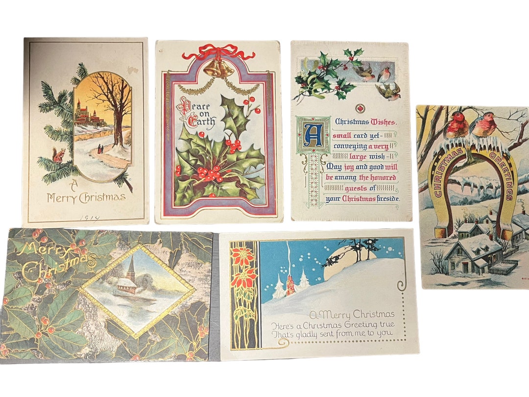 Antique Christmas Postcards Etsy