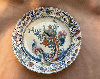 Antique Mason Oriental Pheasant Ironstone Plate