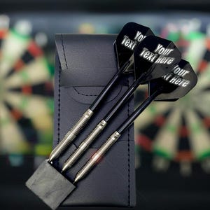 Personalised Tungsten Darts Gift Set - With Custom Printed Dart Flights