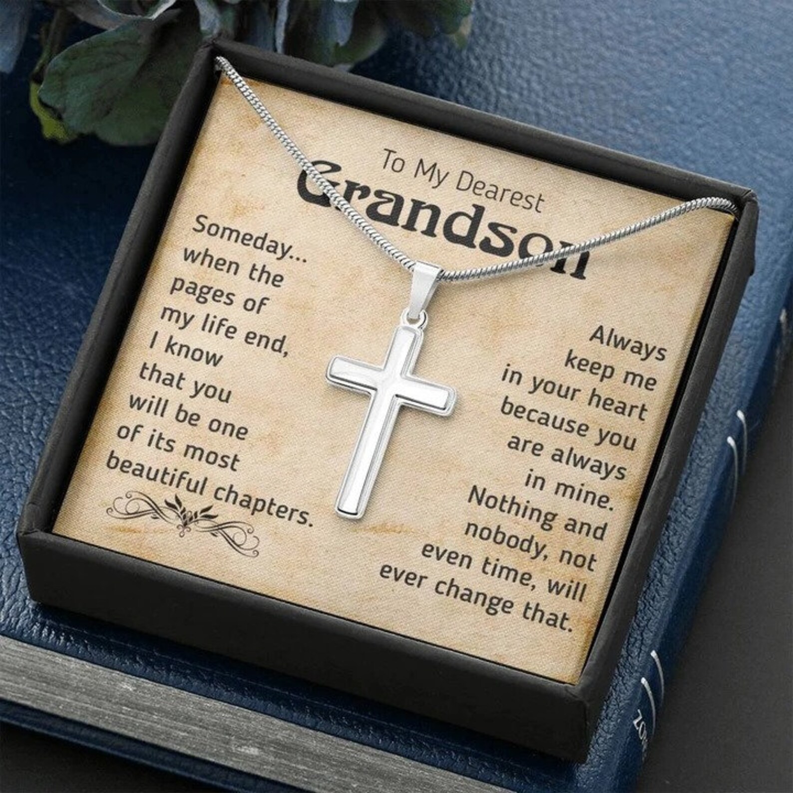 To My Dearest Grandson Necklaces Birthday Gift Necklace Gift Etsy