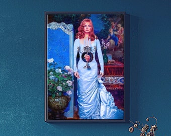goldie hawn blue dress Goldie Hawn 'Death Becomes Her' Victorian Giclée Art Print