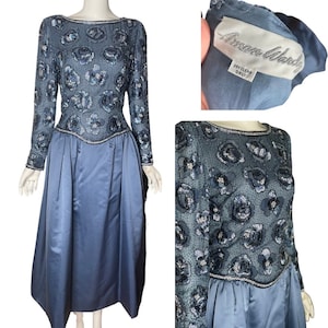 Designer Vintage Amen Wardy Beaded Evening Gown Red Carpet