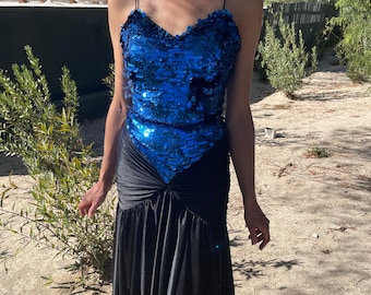 blue disco dress Royal Blue Metallic Party Dress, Fashion Show Dress, Evening Dress, Shiny  Dress, Puff Sleeve Bodycon Dress, Disco Dress, Cocktail Dress