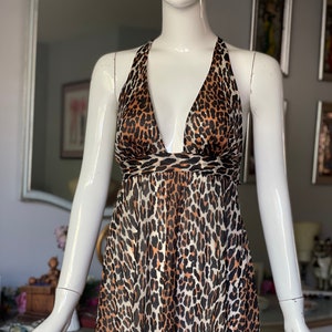 Vintage 60s/70s Nylon Leopard Babydoll Dress Nightie image 1