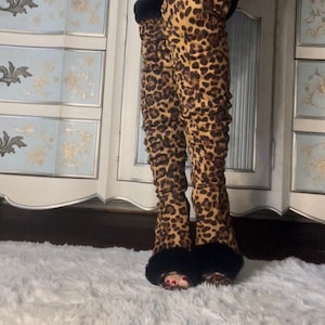 Thigh high cheetah boots discount