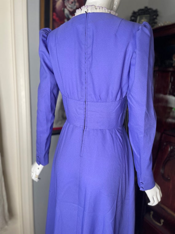 VTG 70s Lavender Lilac Prairie Dress w Ruffles Co… - image 4