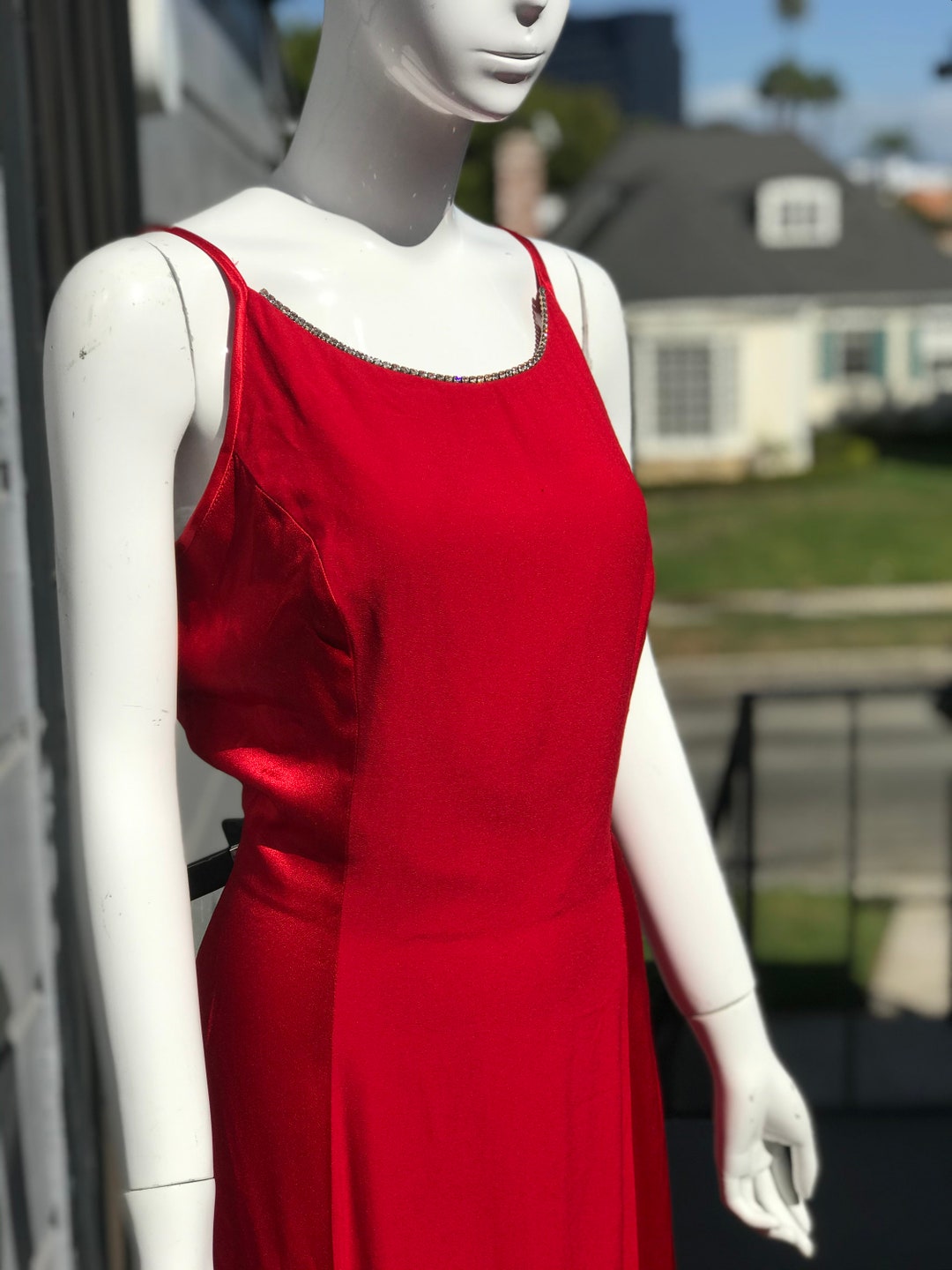 Vintage Jessica Mcclintock Gunne Sax Red 90s Prom Dress Rhinestones - Etsy