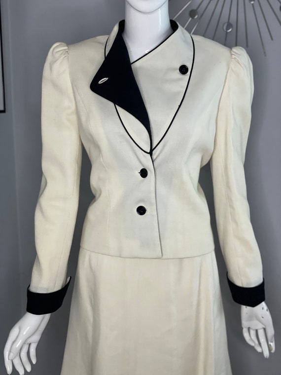 Rare Black and White David Hayes Two-Tone Jacket and … - Gem