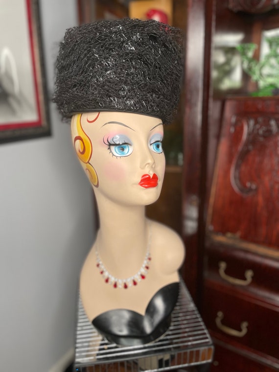 1960s VTG Christian Dior Designer Chapeaux Hat Bl… - image 4