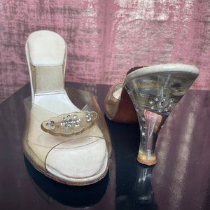 1950s Lucite Strass Cinderella Springolator Heels