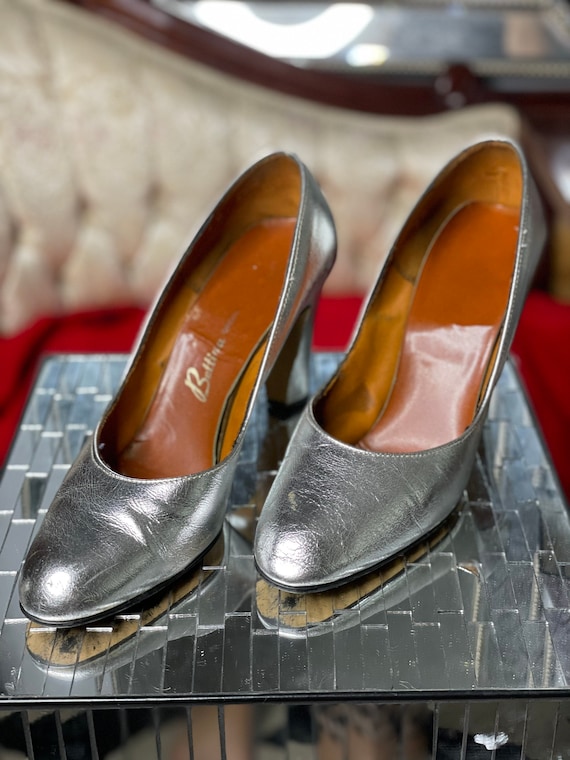 1960s Silver Space Age Pinup Heels - Gem