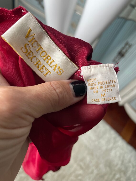 Victorias Secret Gold Label Burgundy Sheer Linger… - image 9