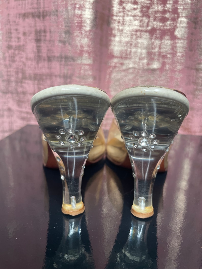Springolator Pumps 1950s Lucite Rhinestone Cinderella Springolator Heels - Etsy