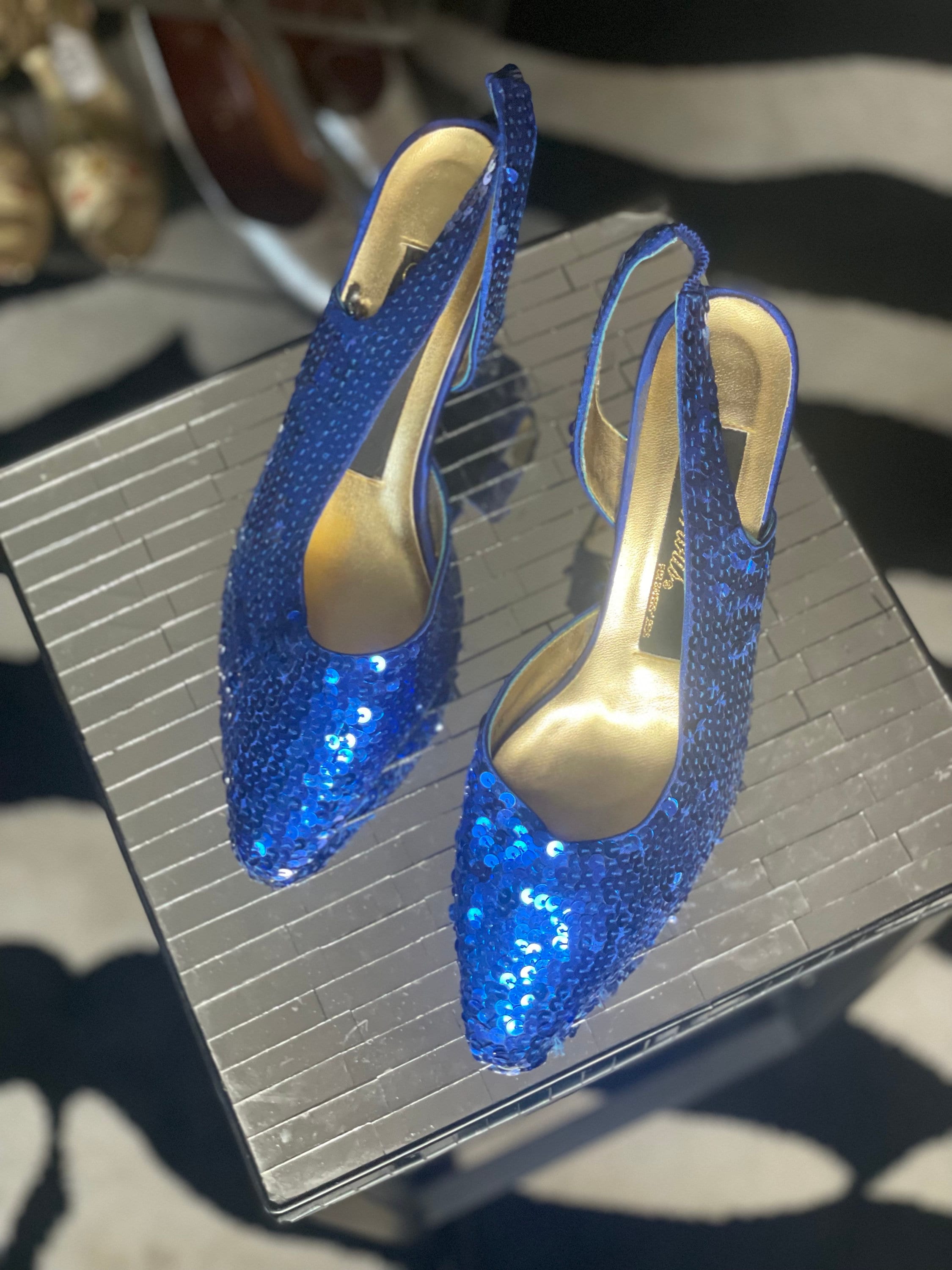 Blue Sequin Kitten Heels 1980s 1990s - Etsy