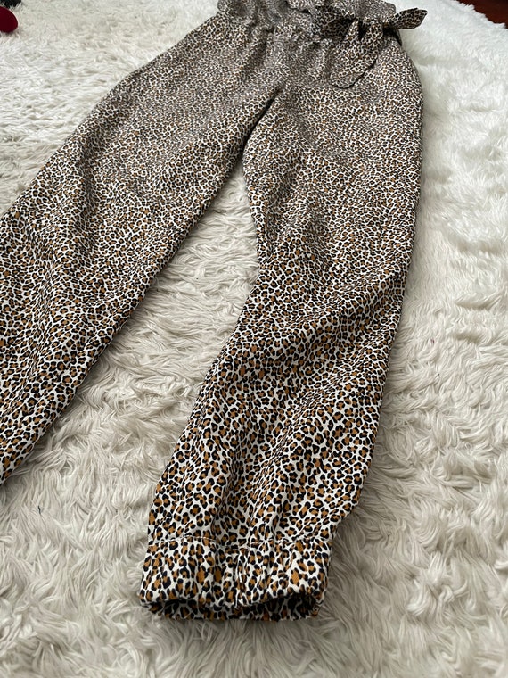 90s VTG Banana Republic Leopard Print Jumpsuit Po… - image 5