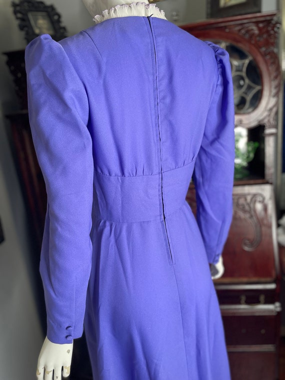 VTG 70s Lavender Lilac Prairie Dress w Ruffles Co… - image 5