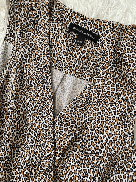 90s VTG Banana Republic Leopard Print Jumpsuit Po… - image 3