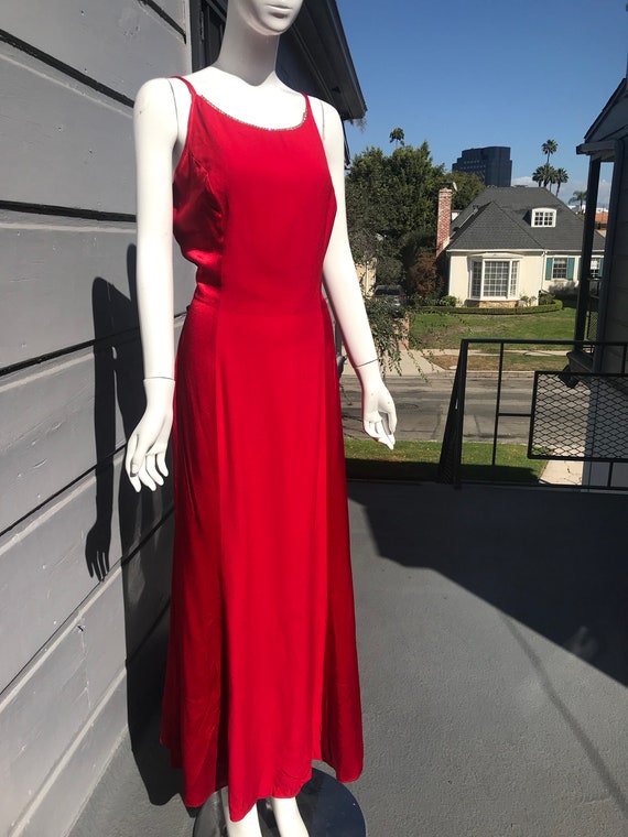 Vintage Jessica McClintock Gunne Sax Red 90s Prom… - image 2