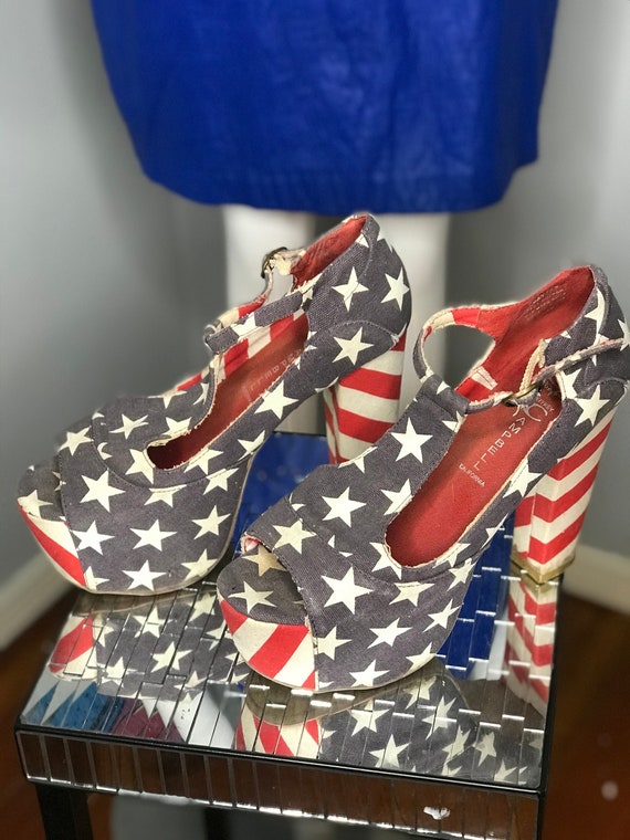 Vintage America Jeffrey Campbell American Flag St… - image 1