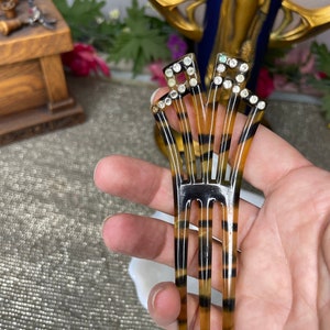 Art Deco 1920s Celluloid Rhinestone Hair Comb