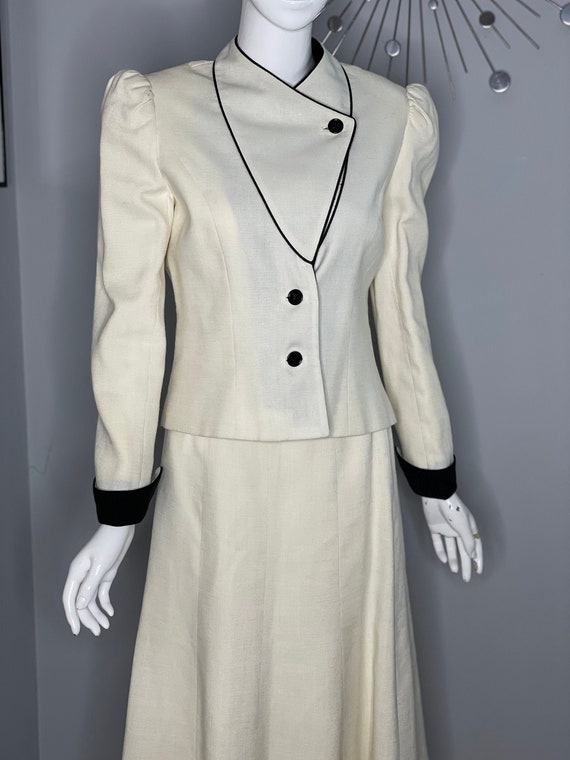 Rare Black and White David Hayes Two-Tone Jacket and … - Gem