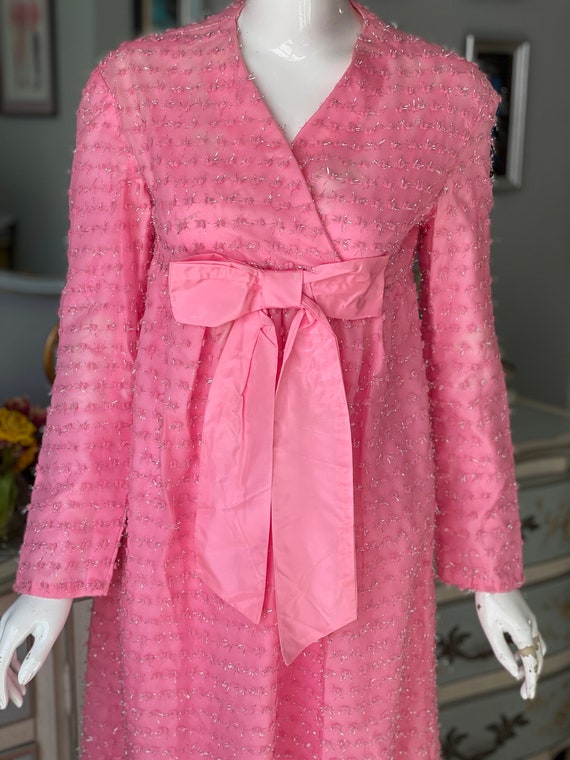 1960s Pink Silver Eyelash Dress with Bow Vintage … - image 6