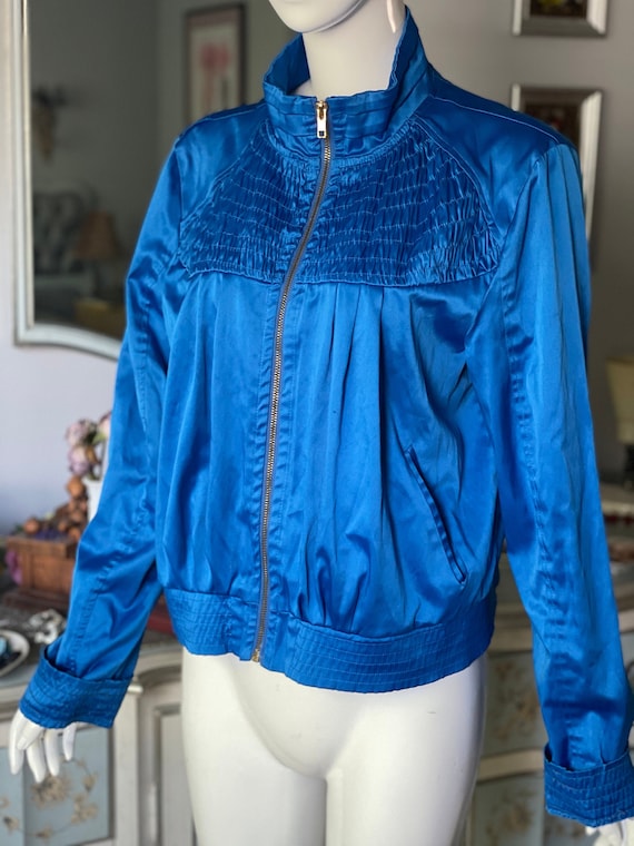 SALE Blue Retro Unicorns Satin Jacket