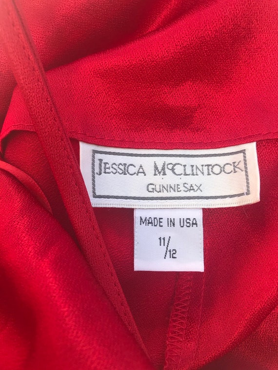 Vintage Jessica McClintock Gunne Sax Red 90s Prom… - image 7