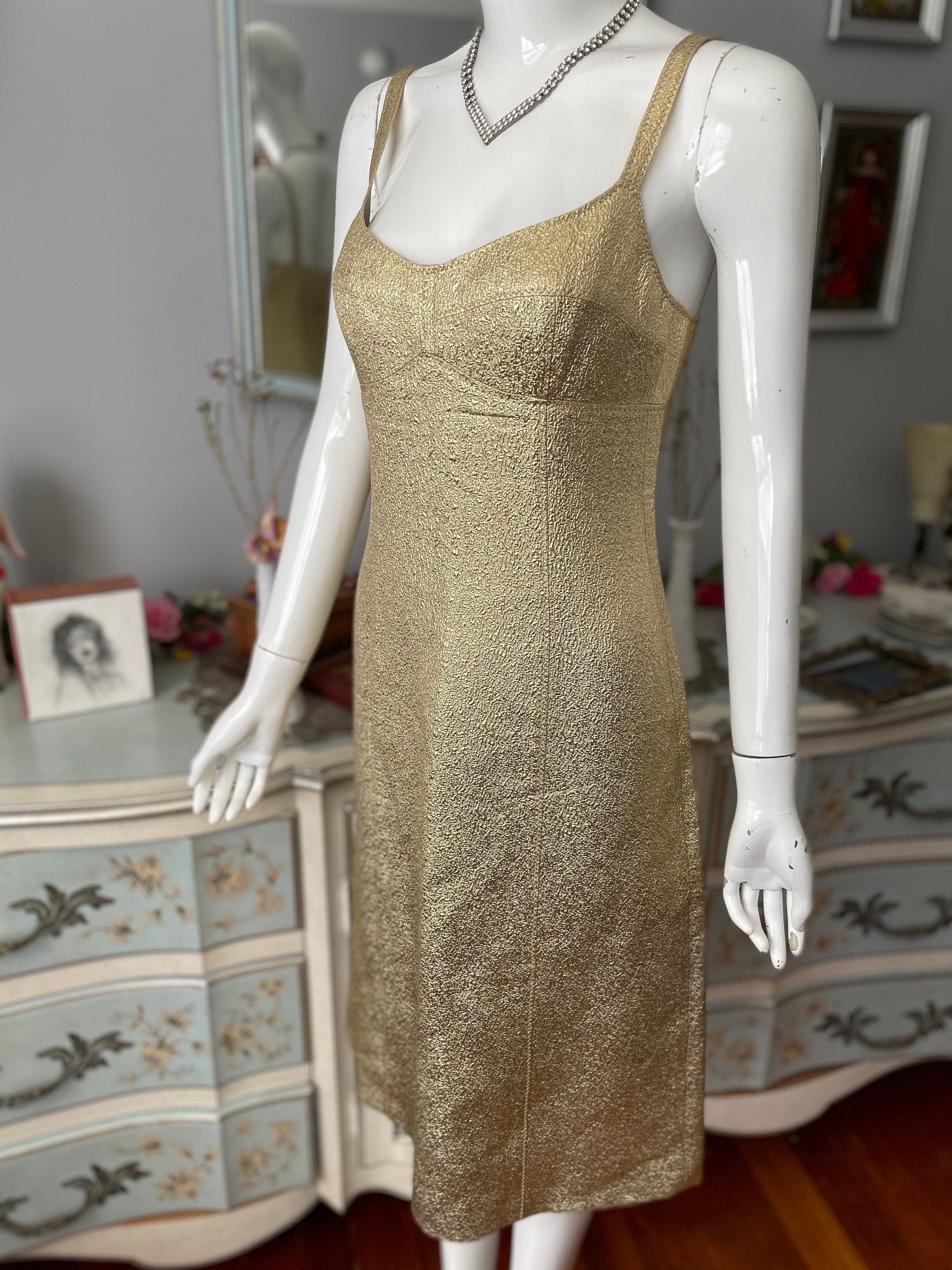 green emerald velvet dress MICHAEL by MICHAEL KORS Size L Cream Gold Viscose Blend Studded Sleeve –  Sui Generis Designer Consignment main image 1