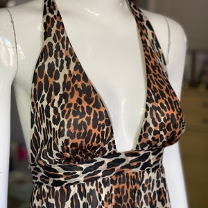 Vintage 60s/70s Nylon Leopard Babydoll Dress Nightie image 4