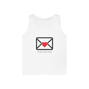 Camiseta unisex de algodón grueso con diseño de carta de amor (correos electrónicos que no puedo enviar)