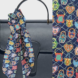 Pañuelo para la cabeza o bolso de Liberty London - Pañuelo fino "Together" Love Locks - Diadema con lazo, accesorio para bolso - Algodón Tana Lawn sedoso
