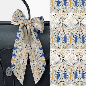 Liberty London Scarf - Purse-Hair-Neck - Choose length - Ianthe Blush Art Nouveau Skinny Scarf Bow- Tie headband Handbag flair - Silky Lawn